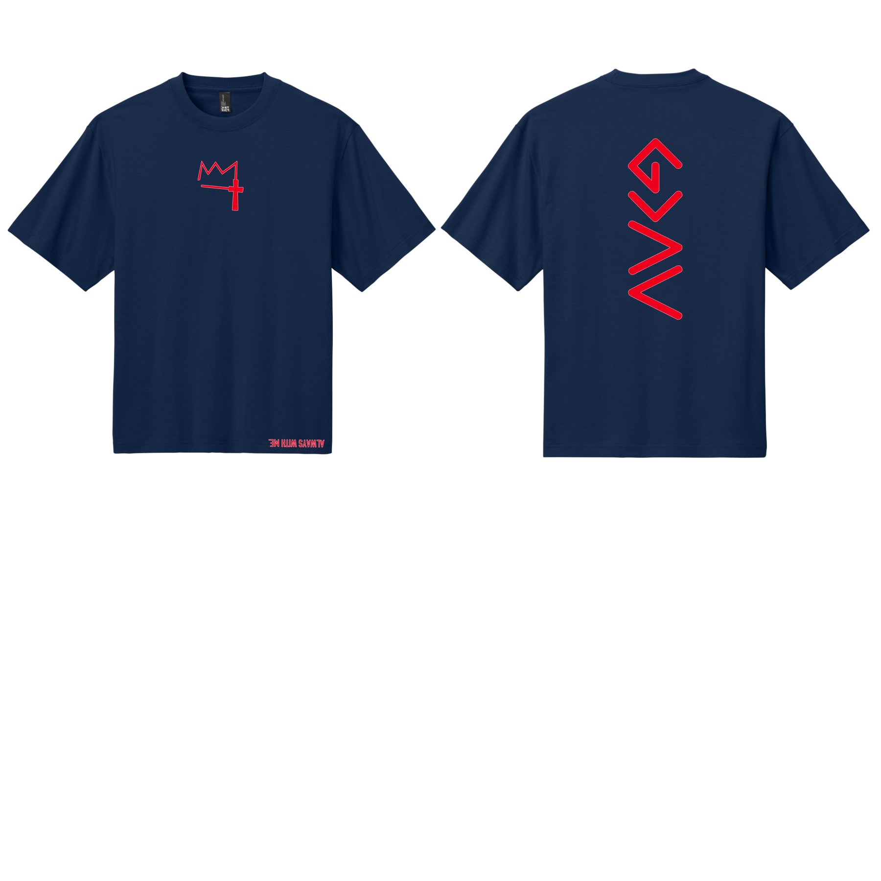 God is Greater Than the Highs and Lows Tee Navy & Red