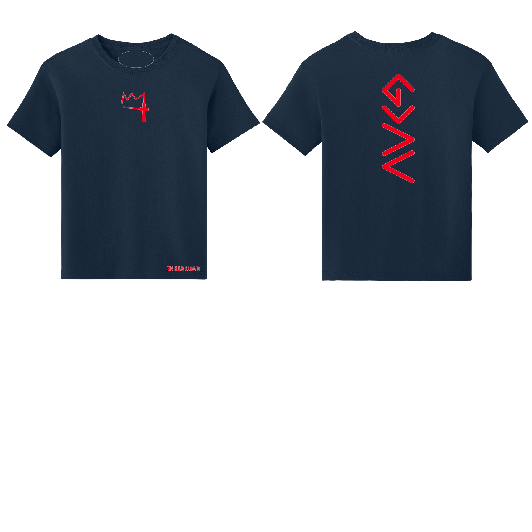 Youth God is Greater Than the Highs and Lows Navy and Red Tee