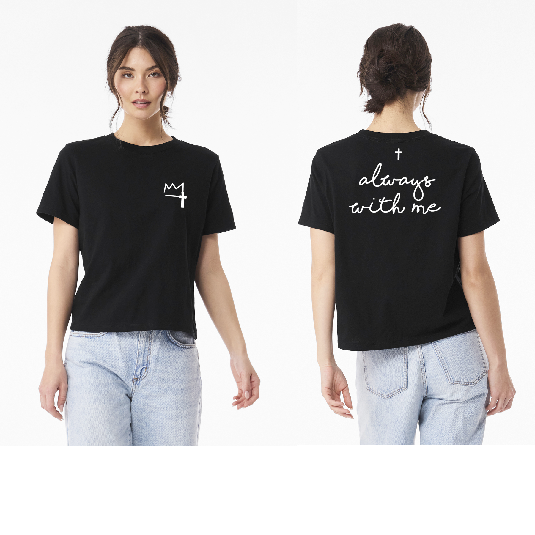 Women's Black and White Always With Me Tee