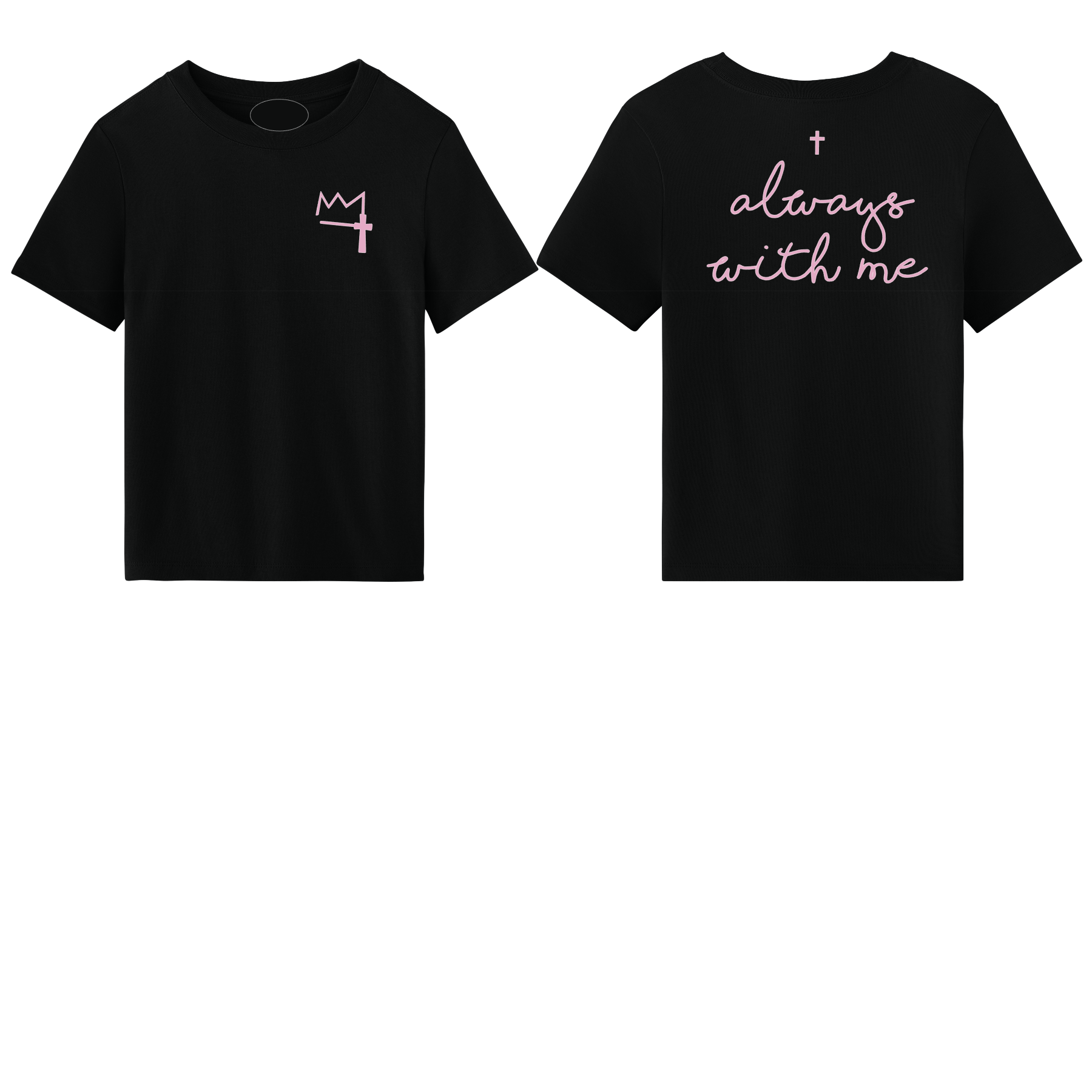 Women's Black and Pink Always With Me Tee